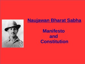 Naujawan Bharat Sabha Manifesto and Constitution